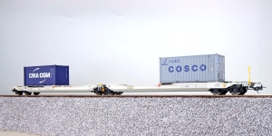 Pullman 36555 - H0 - Taschenwagen Sdggmrs, NL-RN, Ep. VI, 2 x Container CMA CGM + COSCO